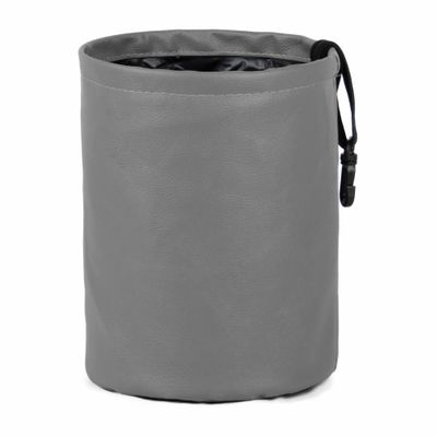 Ottdien Car Trash Can, Portable Garbage Bin, PU Leather Waterproof Pop Up Trash Can, Collapsible Hanging Car Trash Bag, 1 Pack, Grey