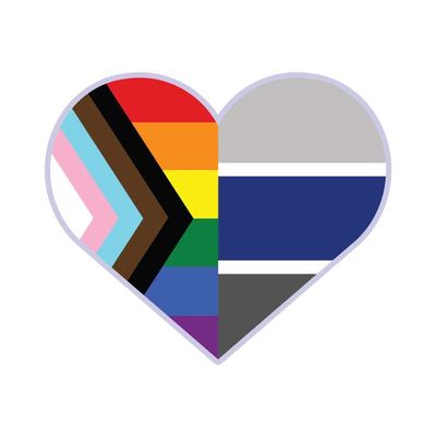 Dark Spark Decals Progress Greygender, Gender Non-Conforming Pride Heart LGBTQ+ Flag - 6 InchFull Color Vinyl Decal for Indoor or Outdoor use, Cars, Laptops, Dcor, Windows, and More