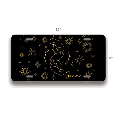 Gemini | Zodiak Sign | Made in The USA | Car Auto | 6 x 12 Universal Vanity License Plate | Great Gift Idea | FBMLIC0031