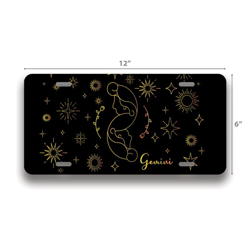 Gemini | Zodiak Sign | Made in The USA | Car Auto | 6 x 12 Universal Vanity License Plate | Great Gift Idea | FBMLIC0031
