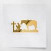 2 Pcs - No Background Decal Stickers of Cowboy Praying At The Christian Cross Silhouette D (Metallic Gold) Premium Waterproof Vinyl Decal Stickers for Laptop Phone Accessory USCstic520953GO040522 view 1