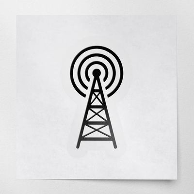 2 Pcs - No background Decal Stickers of Radio Tower with Radio Waves to Broadcast (Black) Premium Waterproof Vinyl Decal Stickers for Laptop Phone Accessory Helmet Car Window Mug USCstic896165BL040522
