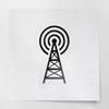2 Pcs - No background Decal Stickers of Radio Tower with Radio Waves to Broadcast (Black) Premium Waterproof Vinyl Decal Stickers for Laptop Phone Accessory Helmet Car Window Mug USCstic896165BL040522 view 1