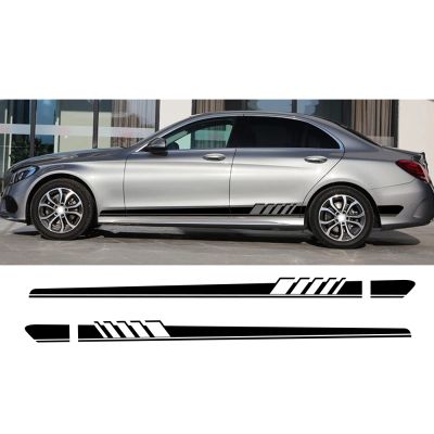 GYWKLCZ 2pcs Car Stickers Auto Side Stripe Decals, for Mercedes Benz W205/W204/W203/C Class/C180/C200/C300/C63/Coupe/C43,Glossy White,China