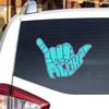 Aloha Shaka Sign Hang Loose Hawaii Decal Sticker Vinyl Mint Green Blue for Car Boat Laptop Reflective Glossy Choose Size (16'' x 11.6" (40.6cm x 29.5cm), Reflective) view 1