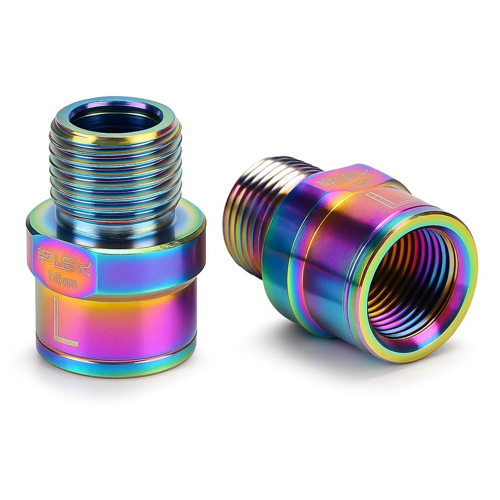 SUNGOOYUE 16mm Pedal Extender, Alloy Cycling Pedals Adapters Pedal Extension Shaft for Mountain Road Bike(Colorful)