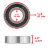 Caltric Front Wheel Ball Bearing and Seals Kit Compatible with Yamaha Timberwolf 250 YFB250 1998 view 2