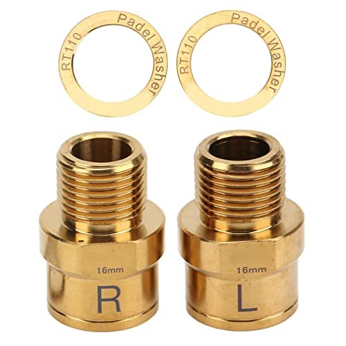 SUNGOOYUE 16mm Pedal Extender, Alloy Cycling Pedals Adapters Pedal Extension Shaft for Mountain Road Bike(Gold)