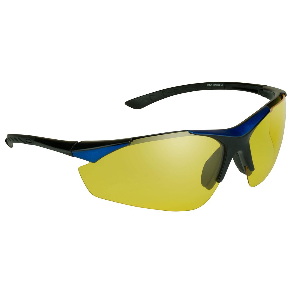 proSPORT Polarized Yellow Lens Sport Wrap Sunglasses Low Light Driving Glasses with Non-Slip Rubber Nose & Ear Pieces for Cycling Motorcycling Pickleball Tennis Baseball Golf Archery Shooting Range