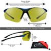 proSPORT Polarized Yellow Lens Sport Wrap Sunglasses Low Light Driving Glasses with Non-Slip Rubber Nose & Ear Pieces for Cycling Motorcycling Pickleball Tennis Baseball Golf Archery Shooting Range view 2