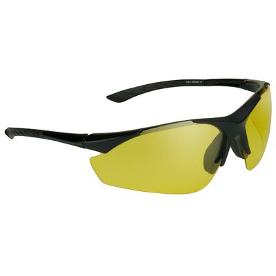 proSPORT Polarized Yellow Lens Sport Wrap Sunglasses Low Light Driving Glasses with Non-Slip Rubber Nose & Ear Pieces for Cycling Motorcycling Pickleball Tennis Baseball Golf Archery Shooting Range