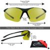 proSPORT Polarized Yellow Lens Sport Wrap Sunglasses Low Light Driving Glasses with Non-Slip Rubber Nose & Ear Pieces for Cycling Motorcycling Pickleball Tennis Baseball Golf Archery Shooting Range view 2