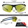 proSPORT Polarized Yellow Lens Sport Wrap Sunglasses Low Light Driving Glasses with Non-Slip Rubber Nose & Ear Pieces for Cycling Motorcycling Pickleball Tennis Baseball Golf Archery Shooting Range view 2