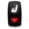 Cooled SEAT - White/Red - Laser Etched Toggle Switch 20A 12V - Vertical Rocker Switch 5-Pin DPST view 1