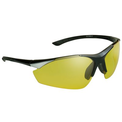 proSPORT Polarized Yellow Lens Sport Wrap Sunglasses Low Light Driving Glasses with Non-Slip Rubber Nose & Ear Pieces for Cycling Motorcycling Pickleball Tennis Baseball Golf Archery Shooting Range