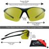 proSPORT Polarized Yellow Lens Sport Wrap Sunglasses Low Light Driving Glasses with Non-Slip Rubber Nose & Ear Pieces for Cycling Motorcycling Pickleball Tennis Baseball Golf Archery Shooting Range view 2