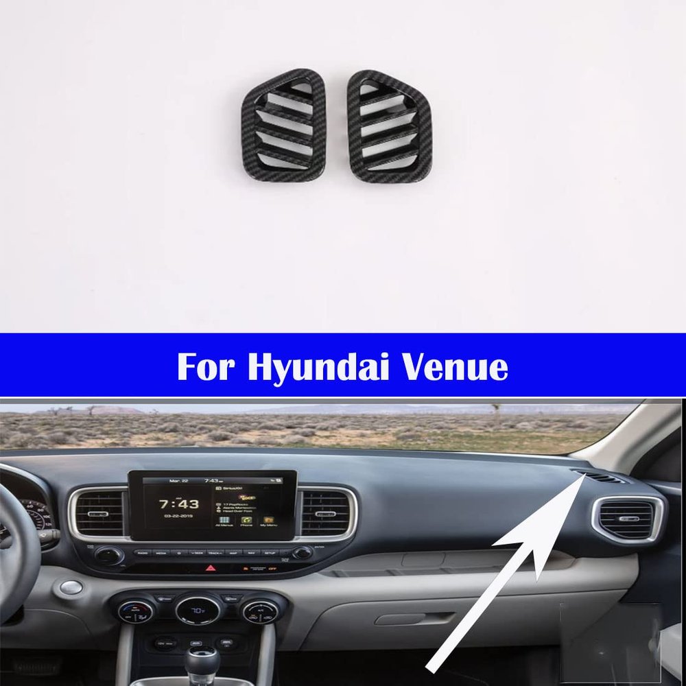 Car interior strip modification decoration strip For Venue 2020-2021-2022-2023 (Front upper air outlet Carbon Fiber)