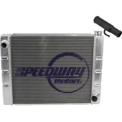 Universal LS Swap Radiator Kit with Steam Port Hose Adapter, Professional Aluminum Crossflow Cooling Solution for LS Engine Conversions, Includes Radiator and Integrated Steam Port