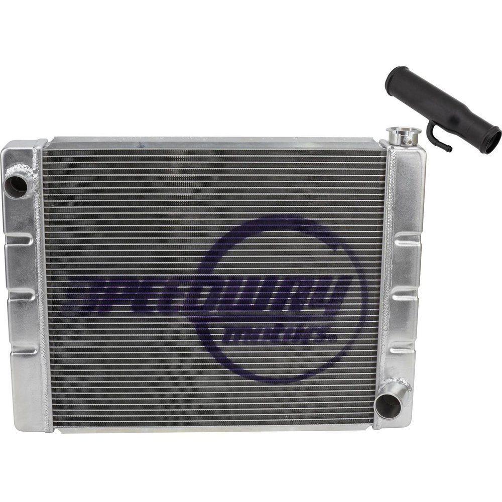 Universal LS Swap Radiator Kit with Steam Port Hose Adapter, Professional Aluminum Crossflow Cooling Solution for LS Engine Conversions, Includes Radiator and Integrated Steam Port