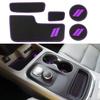 Anti-dust Custom Compatible for 2014-2020 Dodge Durango Cup Holder Insert & Center Console Shifter Liner Trim Mats | 5pc Custom Fit Non Slip Storage Bin Mat Set Interior Accessories - Purple view 2