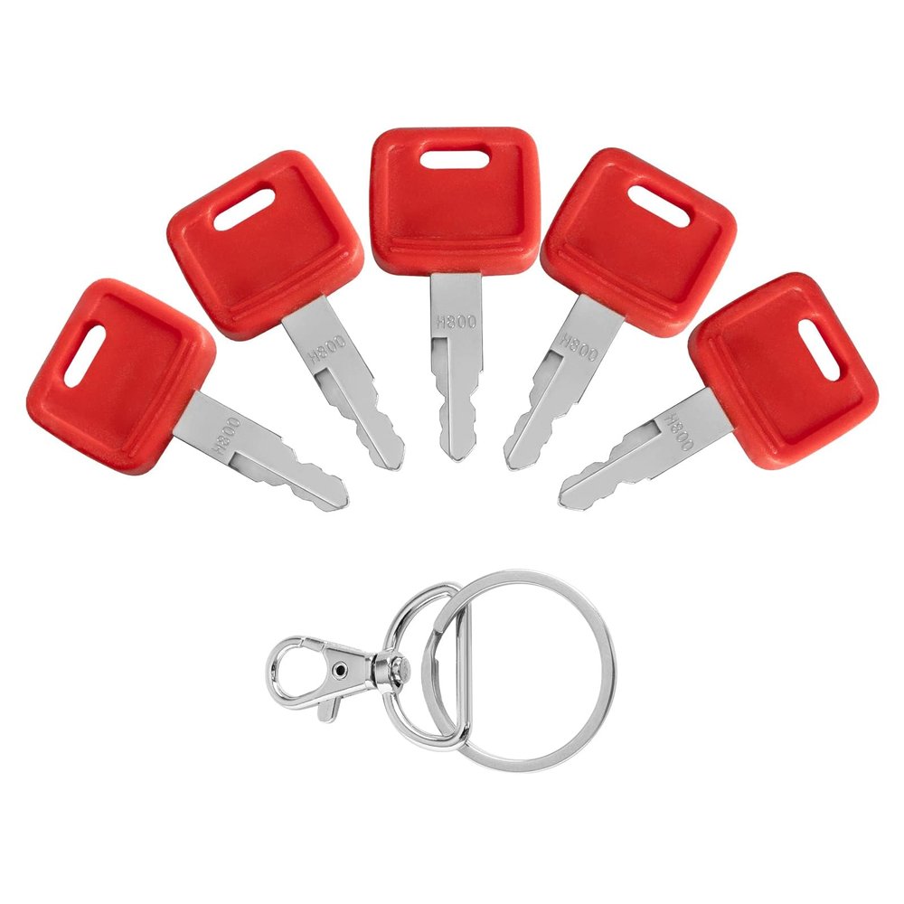 AT194969 Ignition Keys Compatible with John Dee re, Hitachi Tractor, Case Dozer, New Holland, Fiat Construction Equipment - Excavator Ignition Key Replace H800 AT147803 4286465 (5 Pcs)