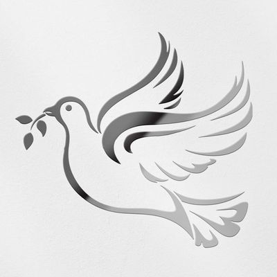 Transparent Decal Stickers of Christian Christian Symbol Dove Peace (Metallic Silver) Premium Waterproof Vinyl Decal Stickers for Laptop Phone Accessory Helmet Car Window Mug Tu ANDstic019044SI041422