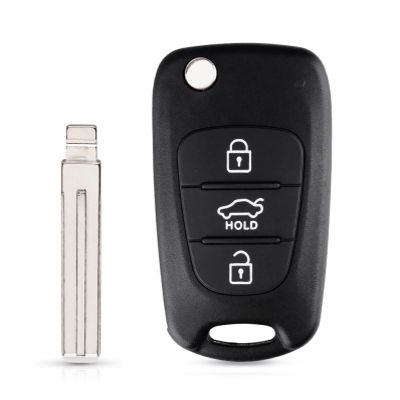 LadyCent 3 Buttons Flip Remote Auto Car Key Shell Blanks, for Hyundai I20 I30 IX35 I35 Accent Solaris Avante Elantra Verma,Model 4
