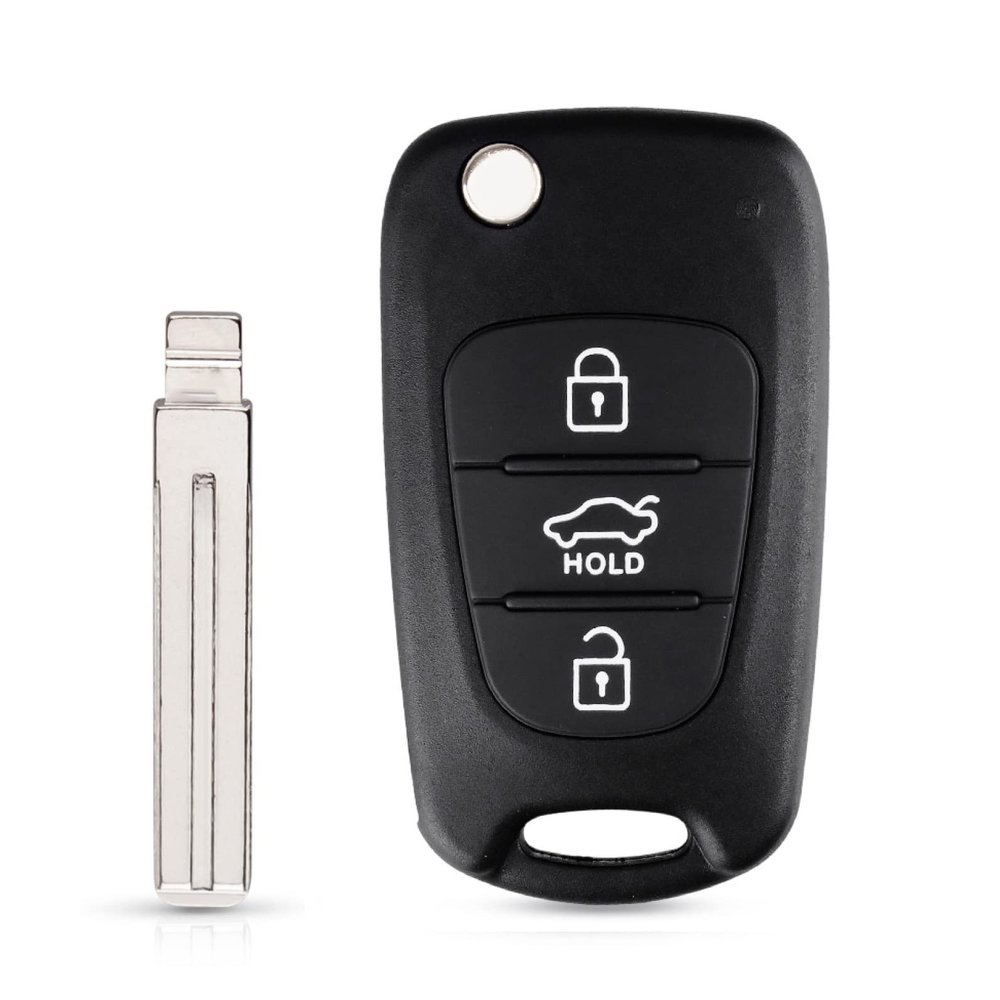 LadyCent 3 Buttons Flip Remote Auto Car Key Shell Blanks, for Hyundai I20 I30 IX35 I35 Accent Solaris Avante Elantra Verma,Model 4
