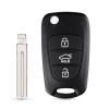 LadyCent 3 Buttons Flip Remote Auto Car Key Shell Blanks, for Hyundai I20 I30 IX35 I35 Accent Solaris Avante Elantra Verma,Model 4 view 1