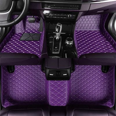 Car Floor mat for Mercedes Benz A B C CLA CLS CLK GLE GLS GLA GLK GL ML G S GLC SL CL SLC R SLK Custom Non-Slip Waterproof Car Liner Carpets Cargo (Embroidery Custom Word, Purple 2)
