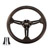Huskey Rally Golf Cart Steering Wheel Fits Club Car DS 1984-Up Gas Electric Models, 13 Inch Diameter & UV Coated PVC Material W/Carbon Fiber Pattern, Including a 5/6 Hole Chrome Adapter view 1