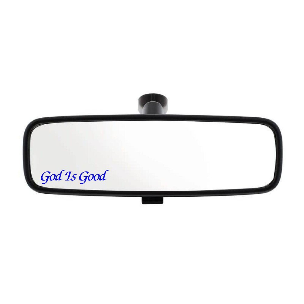 3.75 x .75" God Is Good Vinyl Decal Rearview Mirror Bumper Sticker, Windows, Cars, Trucks, laptops, etc