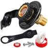 RV City Water Inlet with Check Valve, 3/4 NH Female to 1/2 NPT Male Black Flange RV Fresh Water Inlet, Lead-free Brass RV Water Connection Inlet with Dust Plug for RV Camper Motorhome Trailer Marine view 1