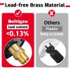 RV City Water Inlet with Check Valve, 3/4 NH Female to 1/2 NPT Male Black Flange RV Fresh Water Inlet, Lead-free Brass RV Water Connection Inlet with Dust Plug for RV Camper Motorhome Trailer Marine view 3