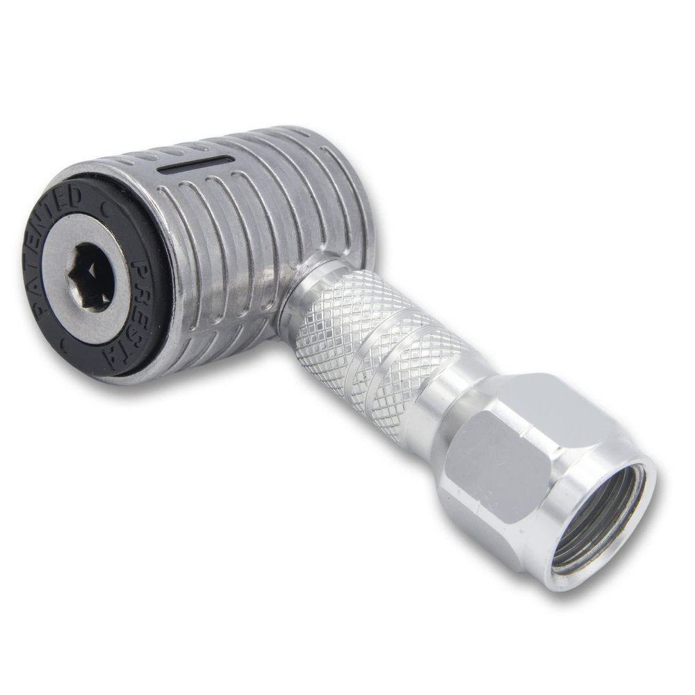 JACO Lightning XP Lock-on Air Chuck for Presta Valve Bike Tires - 1/4" F-NPT (Open Flow) | Quick-Connect Locking Attachment for Tire Inflator Air Compressor (Patented)