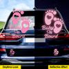 2PCS Baby on Board Stickers for Cars, Nouiroy Reflective Baby in Car Stickers and Decals Cute Feet Car Window Clings Safety Warning Sign Waterproof Auto Vinyl Sticker, Pink view 2