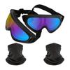 LJDJ Motorcycle Goggles,2 Pack Dirt Bike ATV Motocross Anti-UV Adjustable Riding Offroad Protective with 2 Pack Neck Breathable Bandana Mask for Men Women Kids Youth Adult view 1