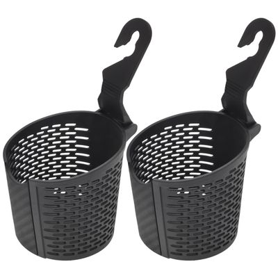 LIFKOME Car Headrest Cup Holder Hanging Hook 2 pack Black Plastic