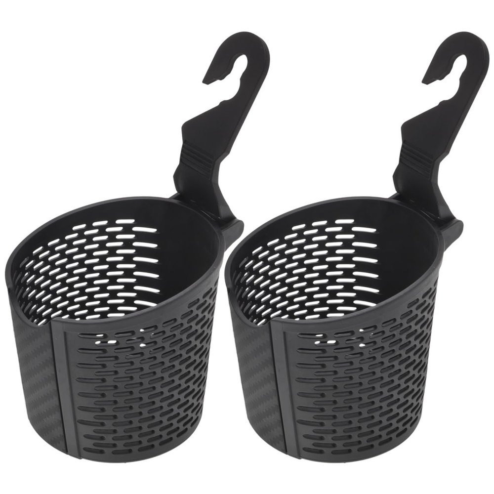 LIFKOME Car Headrest Cup Holder Hanging Hook 2 pack Black Plastic