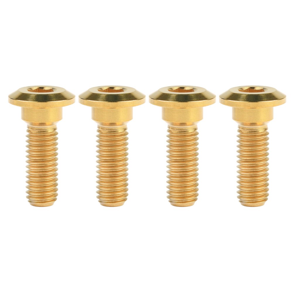 Wanyifa Titanium Ti M8 x25mm for Honda Motorcycle Disc Brake Bolt Pack of 4 (Gold)
