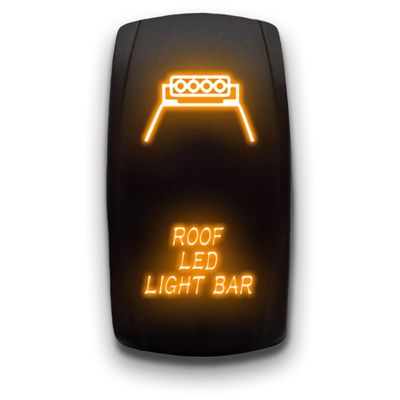 ROOF LED BAR - Orange - Laser Etched 5-Pin Double Pole Single Throw Maintained ON-Off DPST Toggle Switch 20A 12V