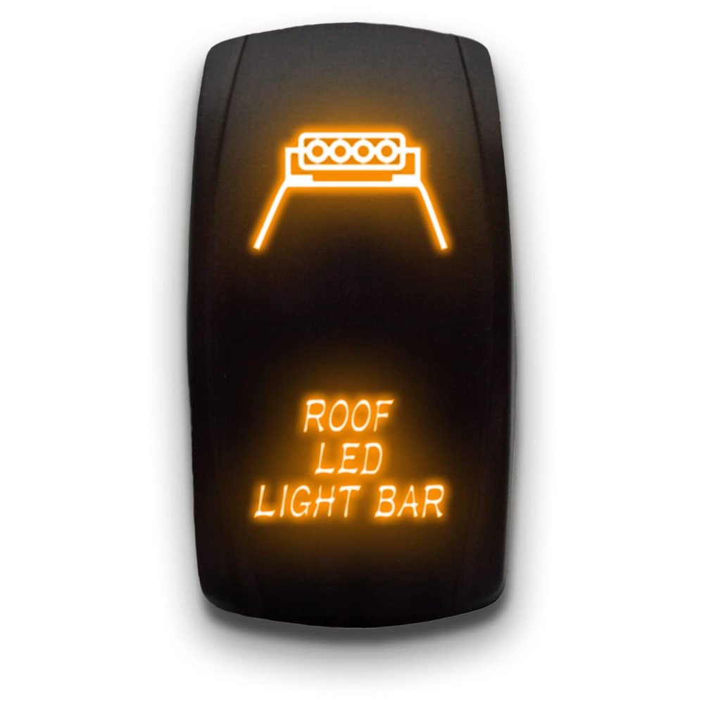 ROOF LED BAR - Orange - Laser Etched 5-Pin Double Pole Single Throw Maintained ON-Off DPST Toggle Switch 20A 12V
