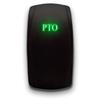 PTO - Green - Laser Etched Toggle Switch 20A 12V - Vertical Rocker Switch 5-Pin DPST view 1