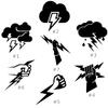 Lightning Bolt Design #7 Vinyl Decal Sticker Car Window Bumper Mug Electric Storm Cloud (9" x 9", Pink) view 2