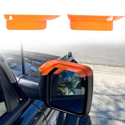RERPRO Mirror Rain Visor Guard Protector Cover Trim for Ford Bronco 2/4 Door 2021 2022 2023 2024 2025 Rear View Side Mirror Rain Eyebrow External Decoration Accessories, 1 Pair Orange