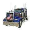 GrilleAdz Old Glory Mesh Bug Screen for Kenworth W900L(W900L Bug Screen with Turnbuckle Mounting Kit) view 1