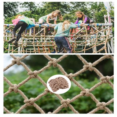 Hynet Rope Netting Climbing Cargo Net Safety Nets Outdoor Rope Ladder Truck Trailer Heavy Duty Fence Netting Hemp Rope Net Playground Treehouse Hemp Net (Size : 1 * 8m(3 * 26ft))
