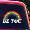 Be You Rainbow Pride Decals Bumper Stickers Gay Pride Vinyl Decal Pride Month Gift Lesbian Pride Car Decal Rainbow Vinyl Decal for Car Window Decor for Trucks Window Wall Laptop view 2