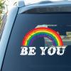 Be You Rainbow Pride Decals Bumper Stickers Gay Pride Vinyl Decal Pride Month Gift Lesbian Pride Car Decal Rainbow Vinyl Decal for Car Window Decor for Trucks Window Wall Laptop view 3