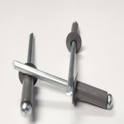Grey 3/16" Blind Pop Rivets Aluminum Small Head with Steel Mandrel Fasteners .250 - .375 Grip Range